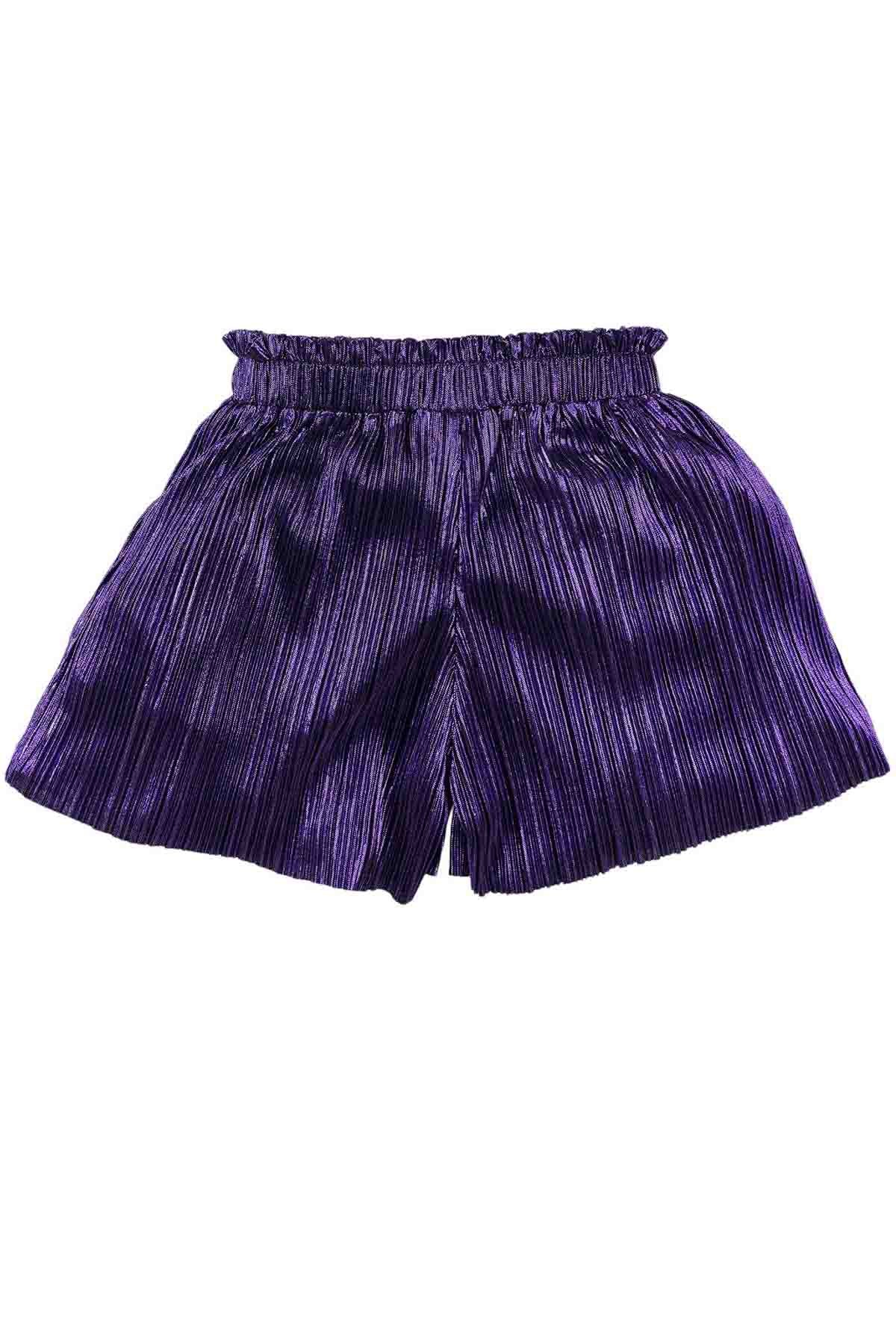 Z8 short plisse paars kinderkleding meisjes