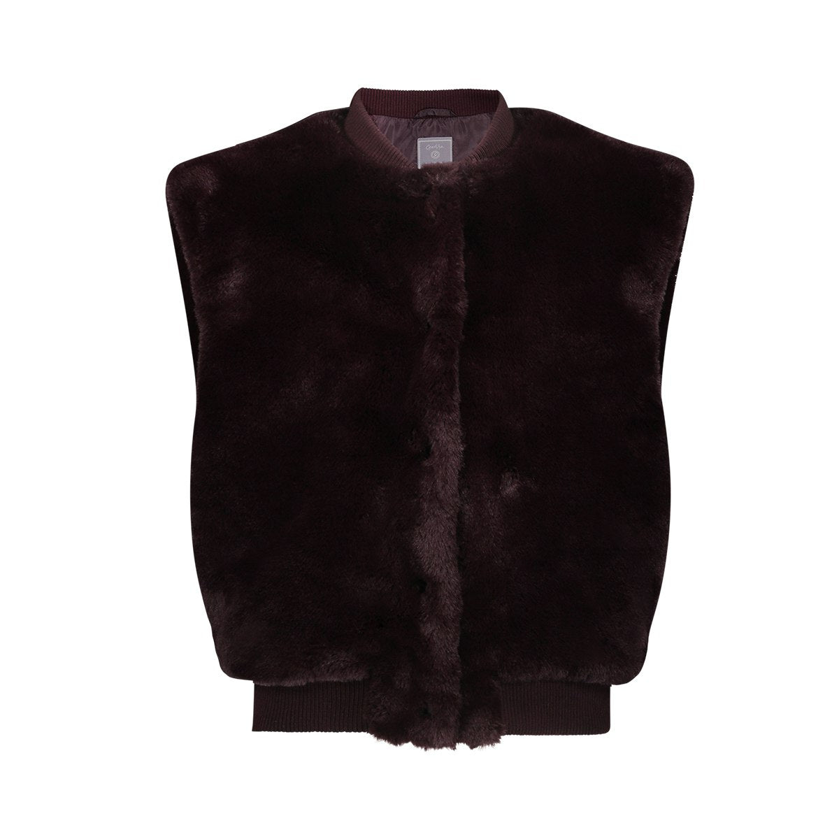 Gilet fur with rib