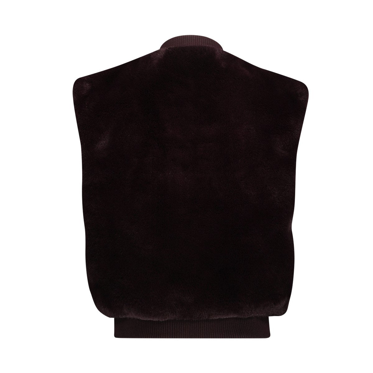 Gilet fur with rib