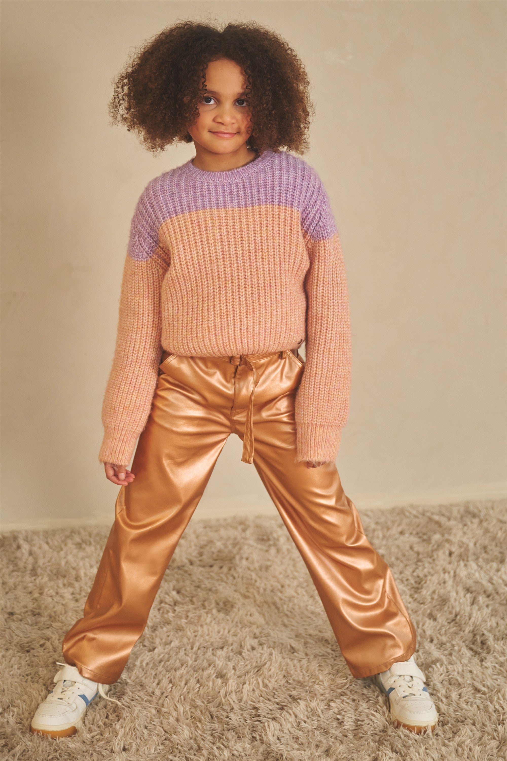 Kem Melange Knitted Colorblock sweater