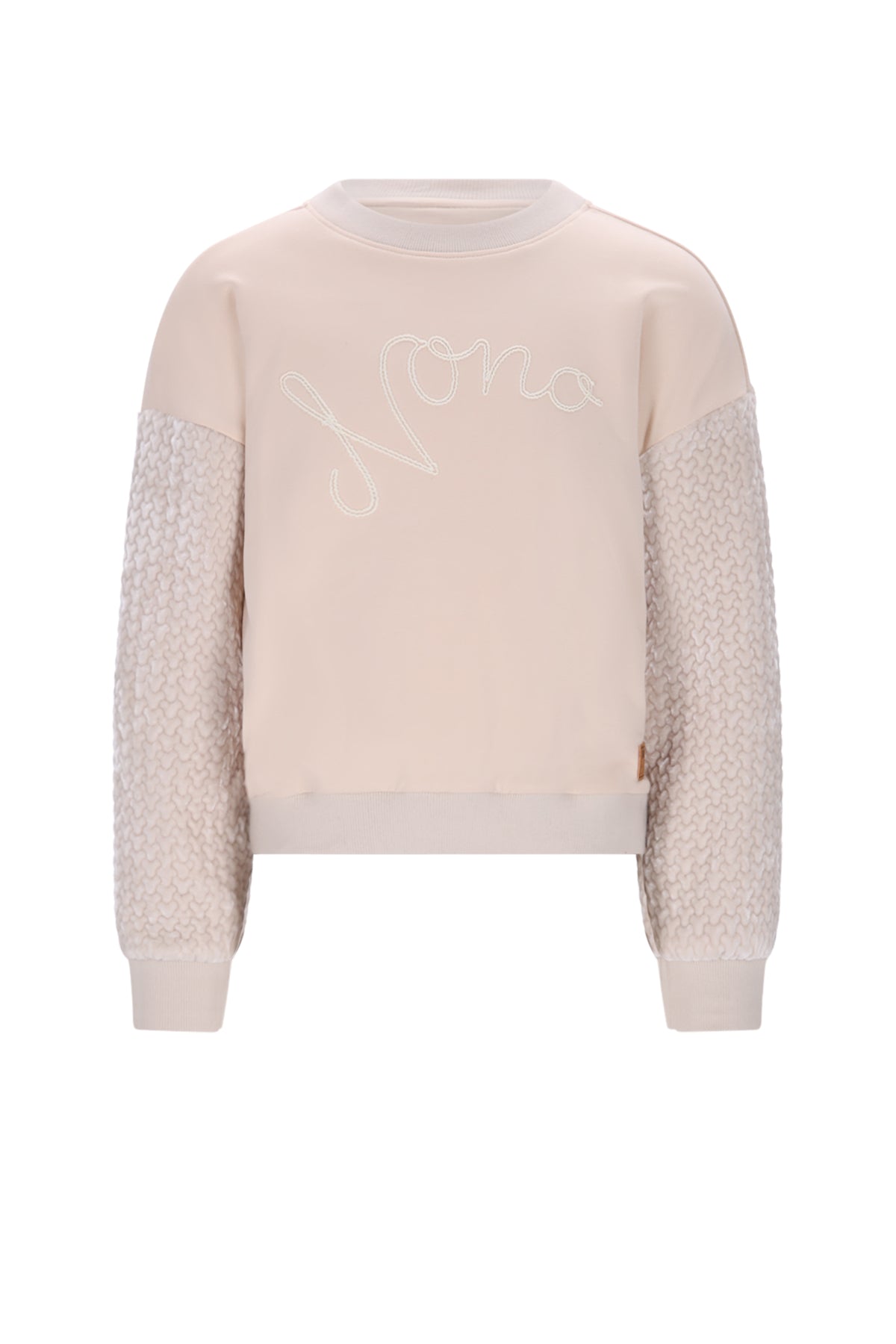 Konono Sweater with velvet contrast sleeves