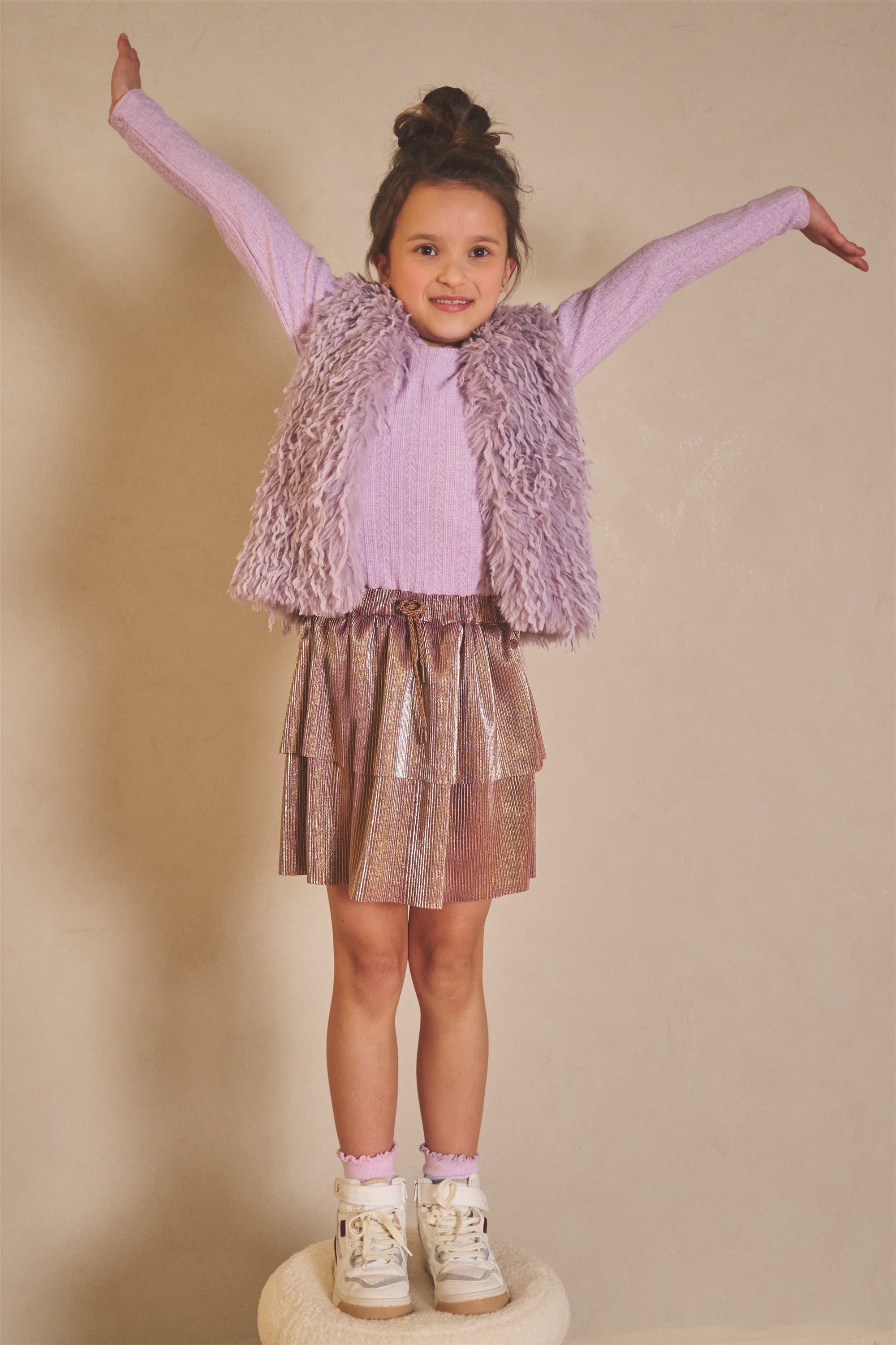 Moran combi dress with fancy jersey top+plissee skirt