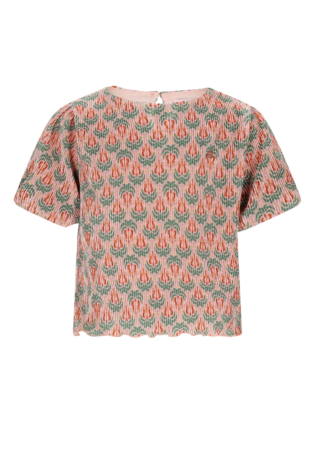 Tish AOP Plisee Top balloon sleeve