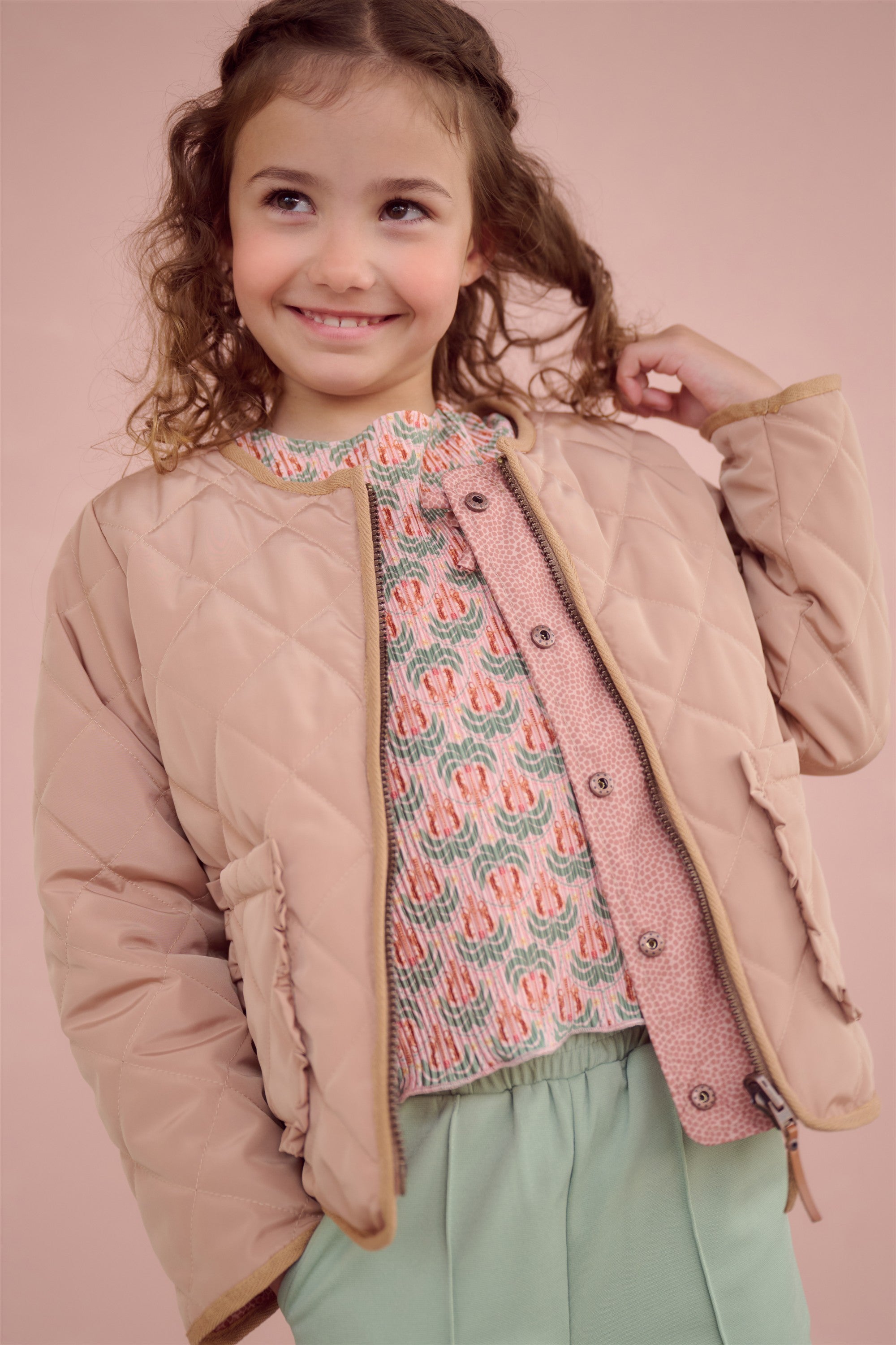 Tish AOP Plisee Top balloon sleeve