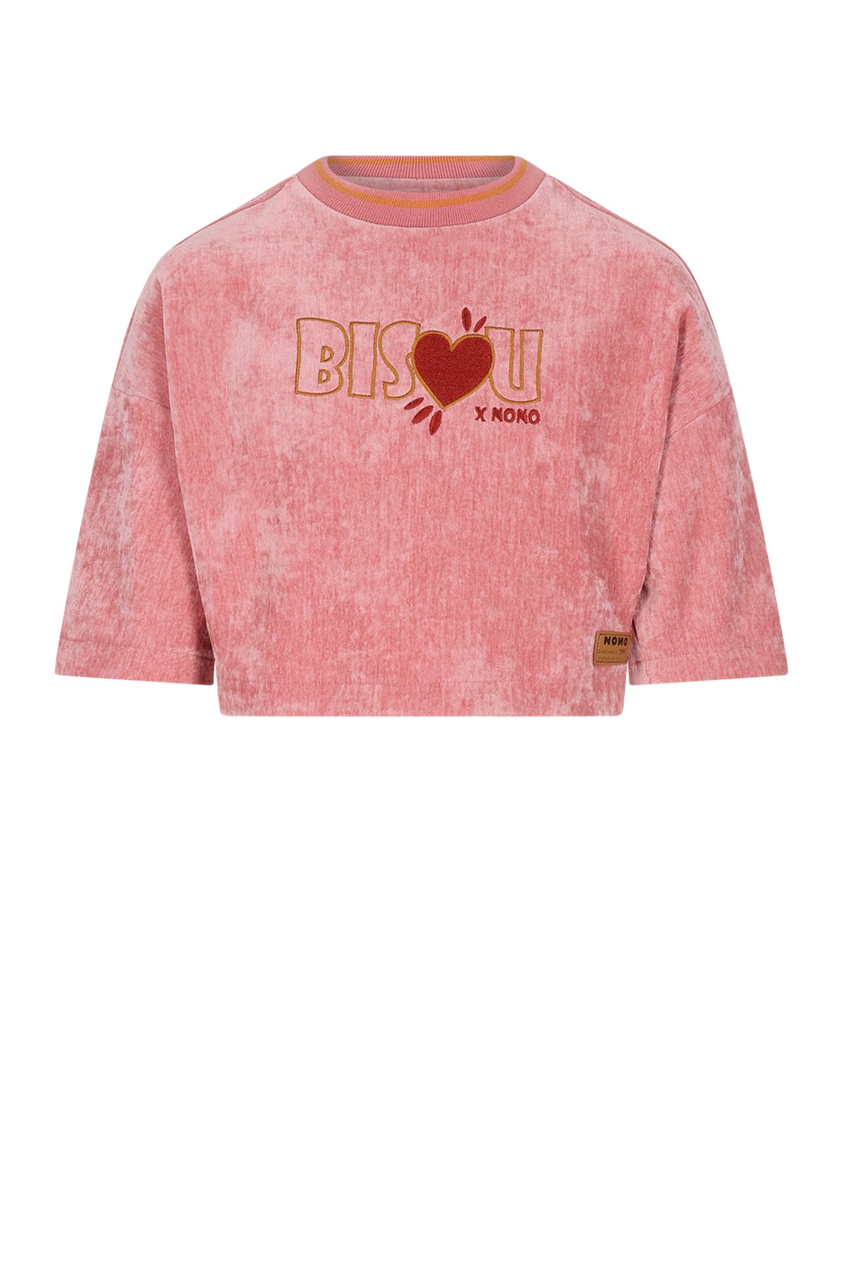 Kaily Oversized Velvet Top Half Sleeve with Bisou Embro