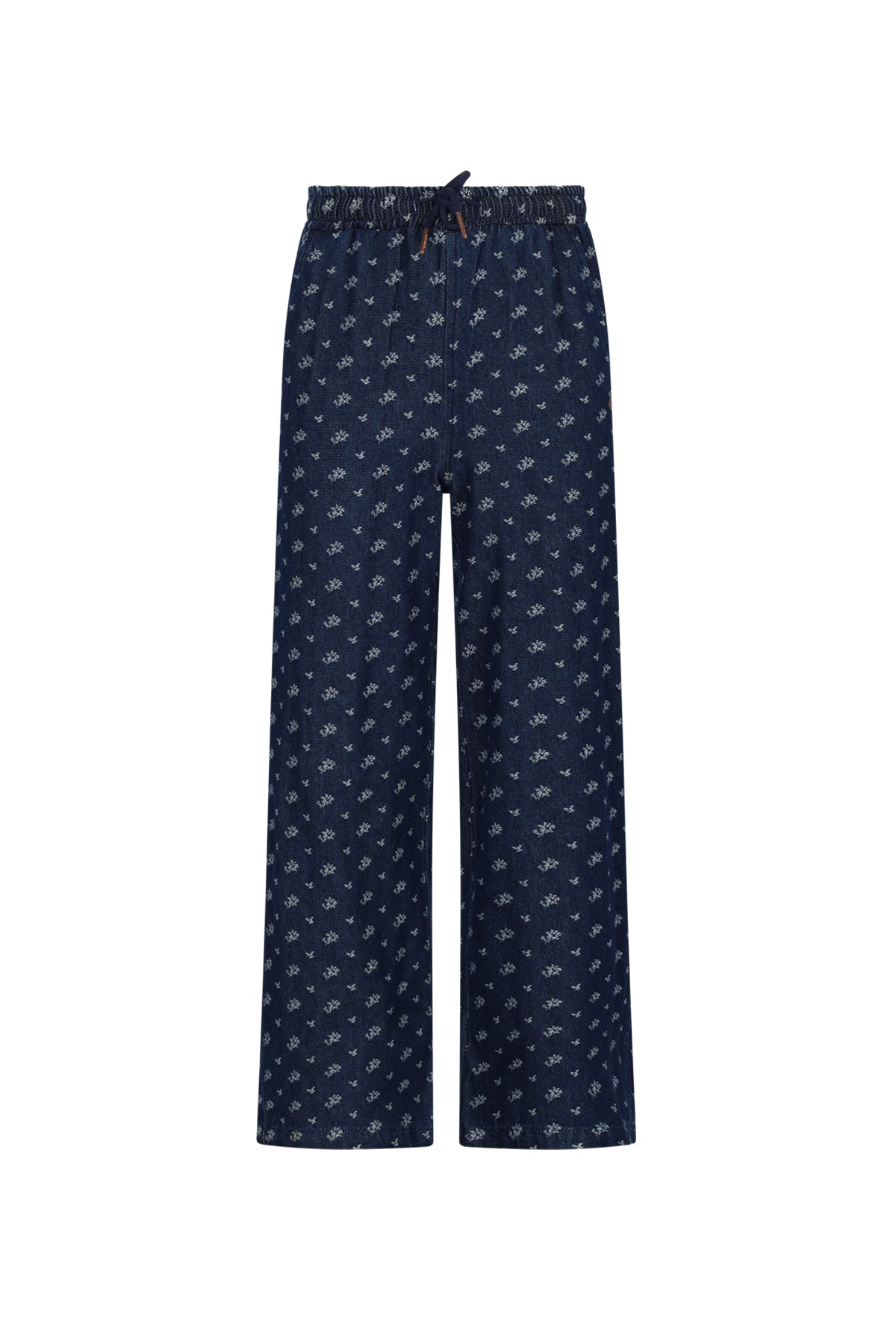 Sue Flower Jacquard Wide Leg Denim