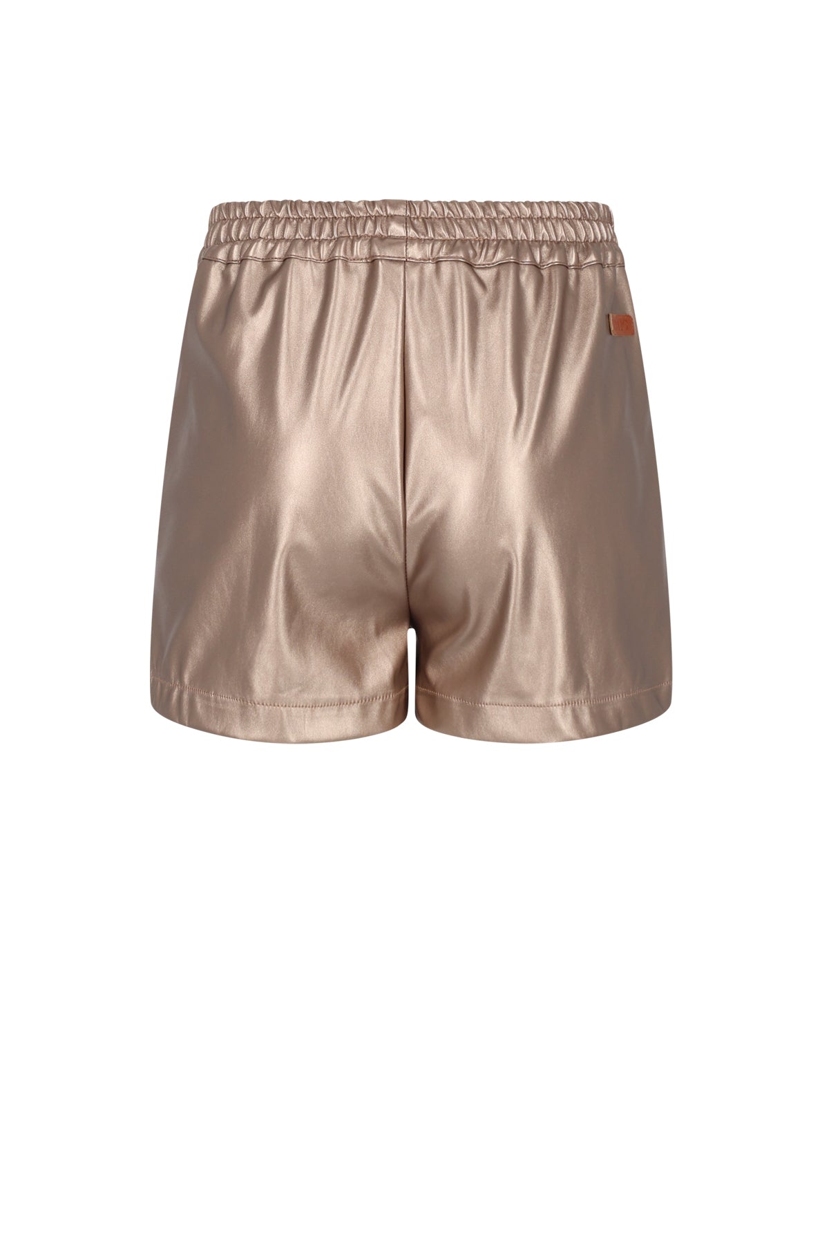 Sulias Shiny Fake Leather Short with Pleats