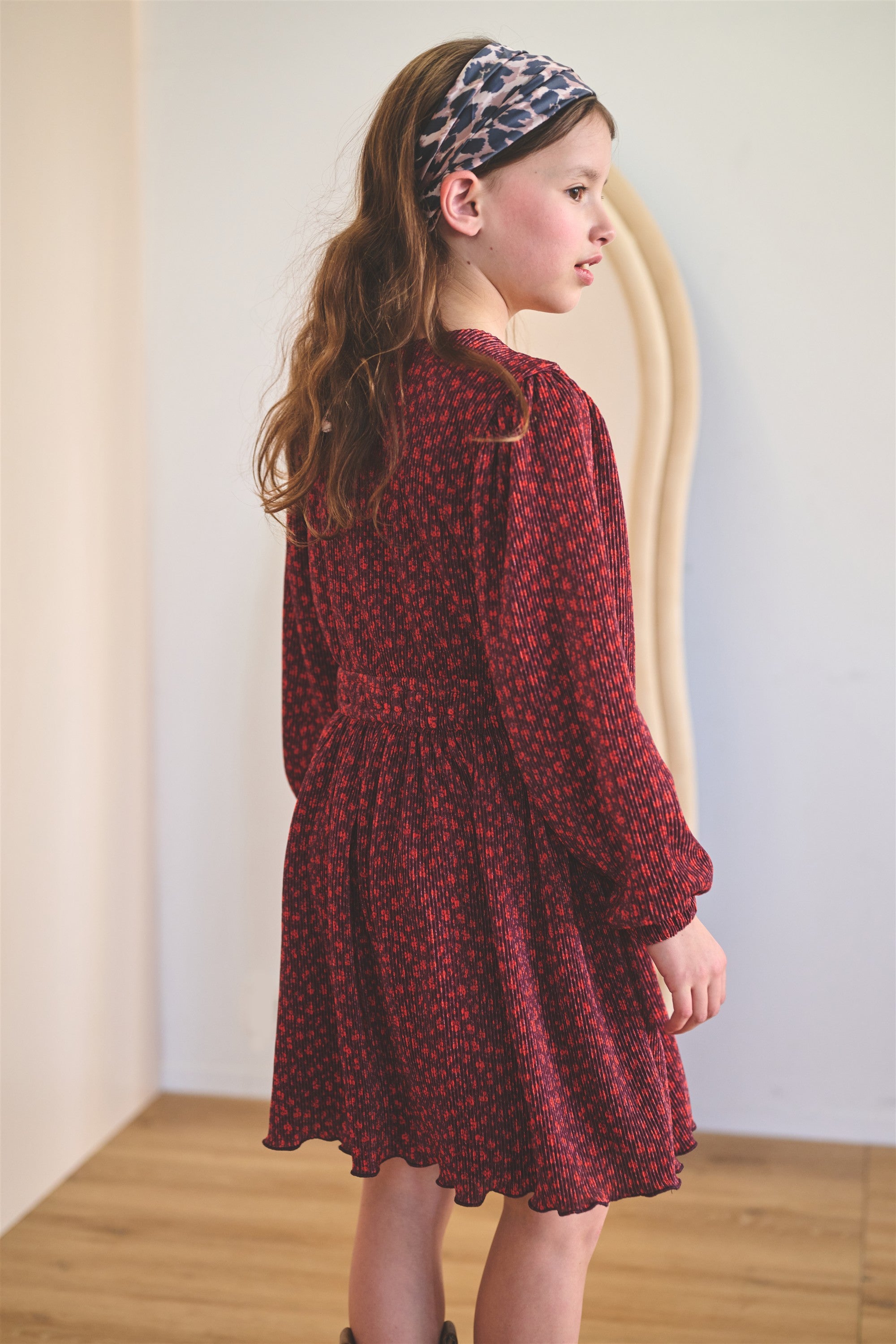Mamai Autumn Flower Plissee Dress