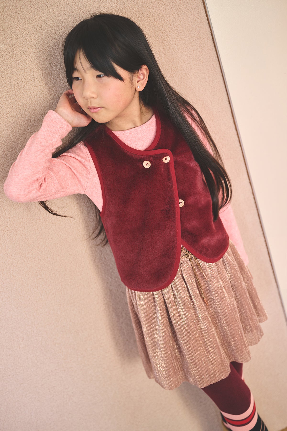 Maran Combi Dress with foil plissee skirt