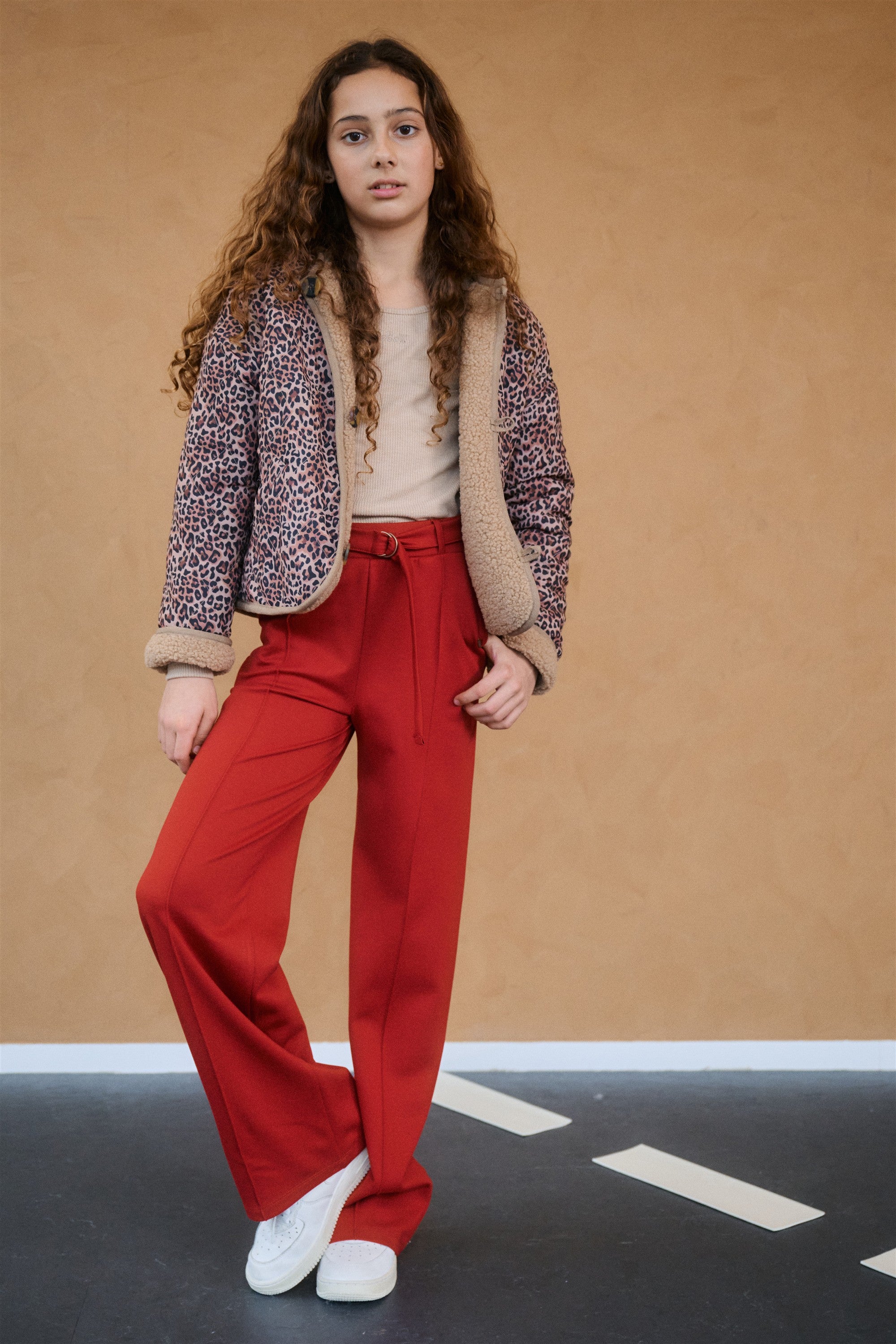 Salet Wide Leg Interlock Pants with belt