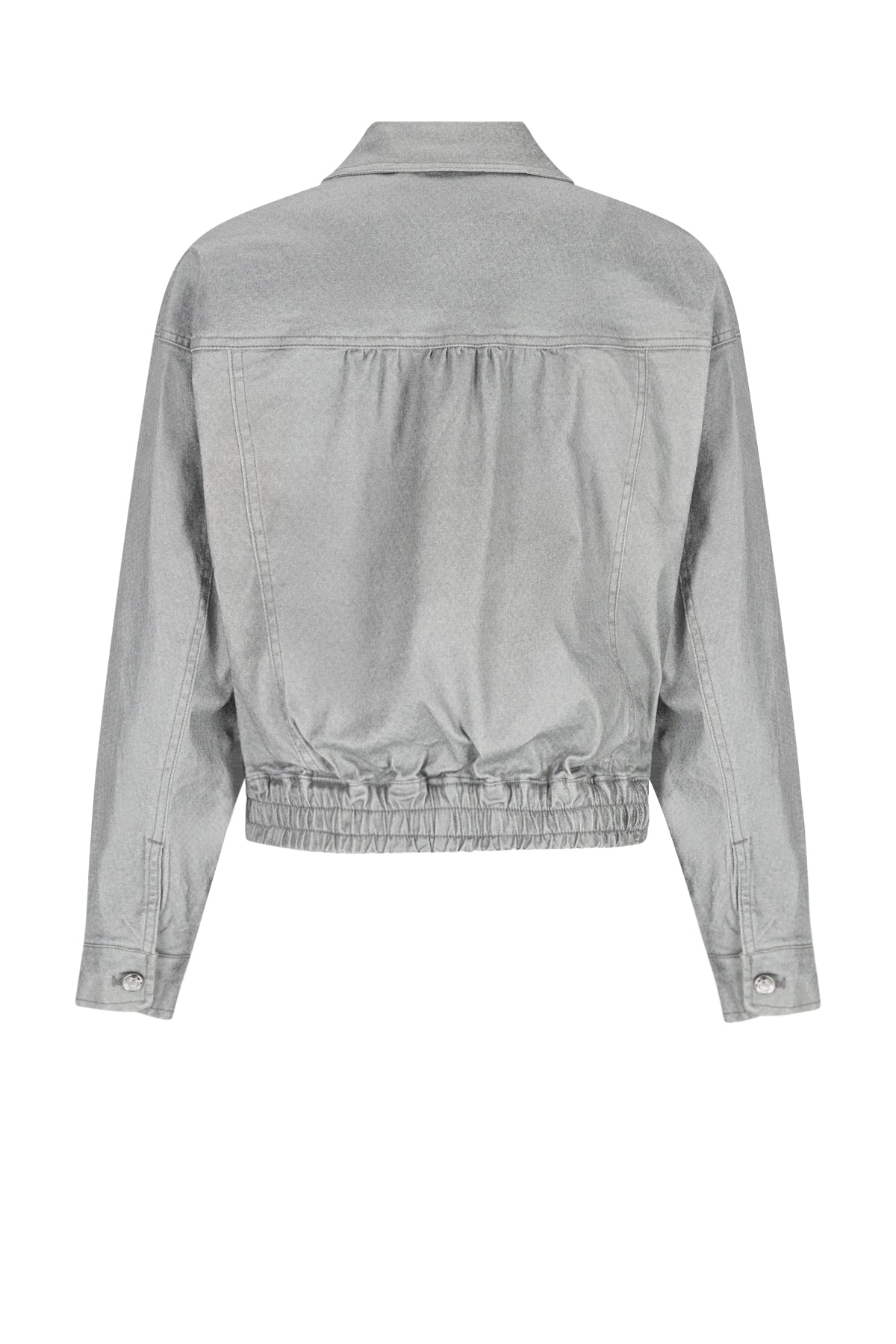 Boaz Oversized Grey Denim Jacket with Foil Coating