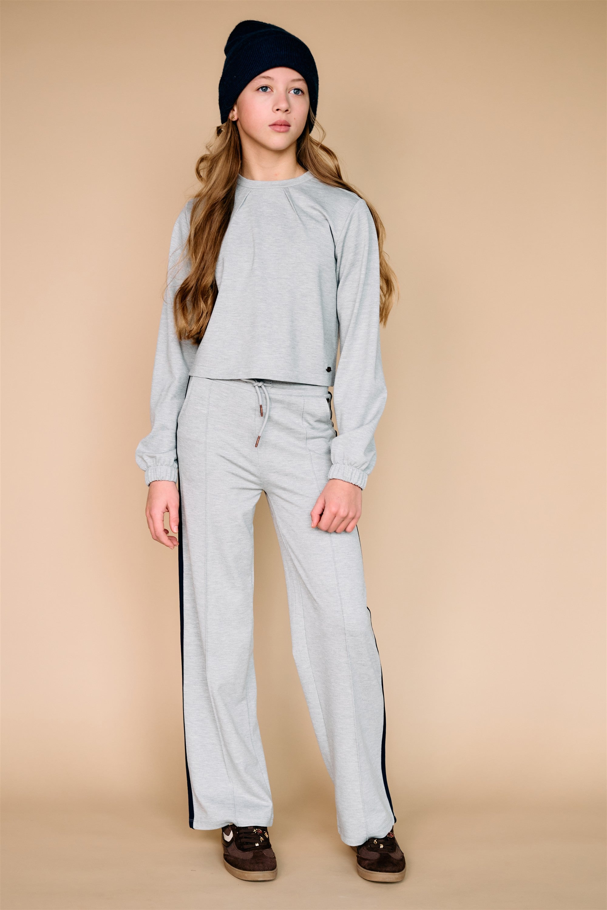 Sylvie Travellers Interlock Pants Wide Leg with contrast sideseam