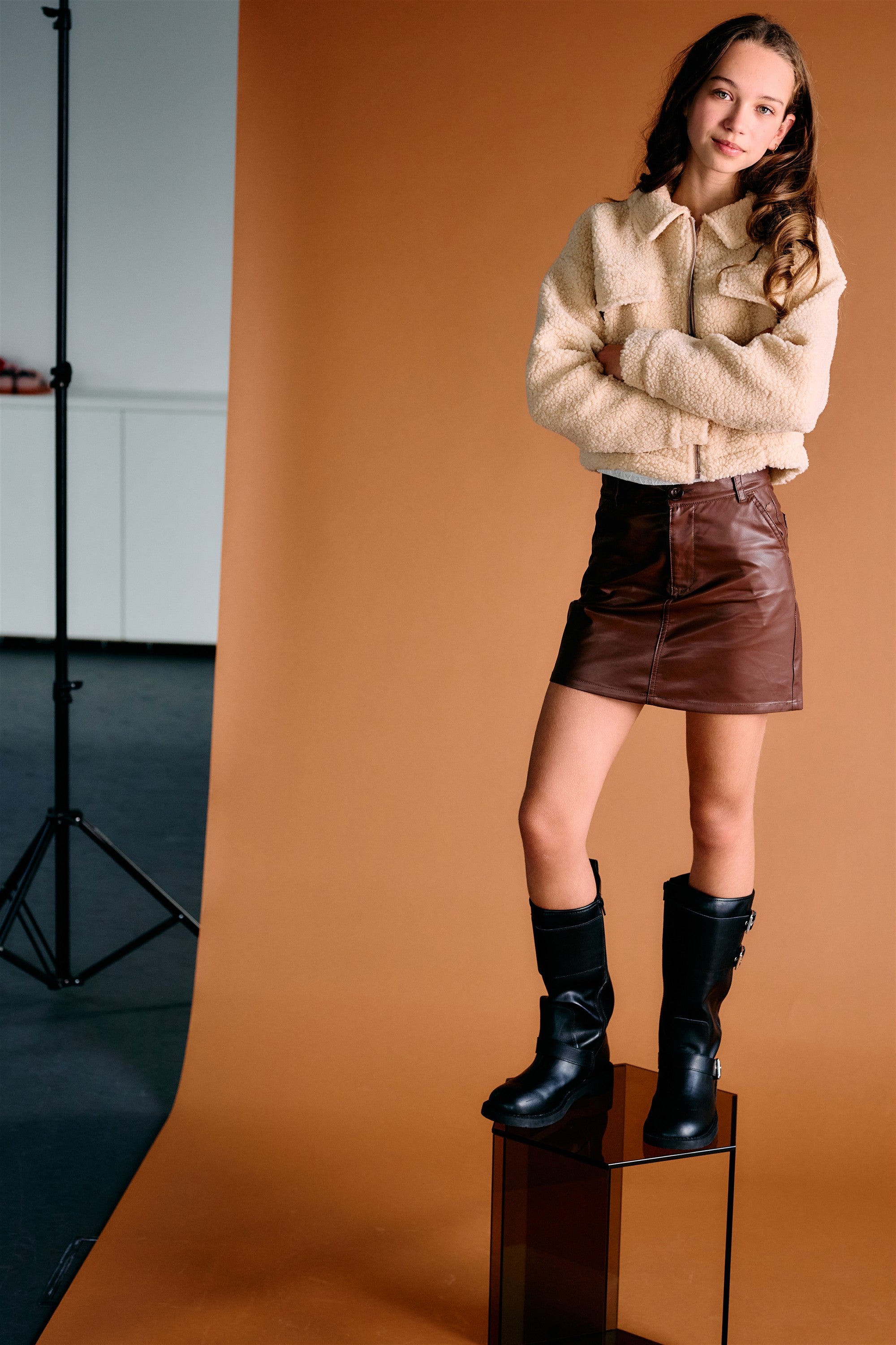 Nima Fake Leather Mini Skirt