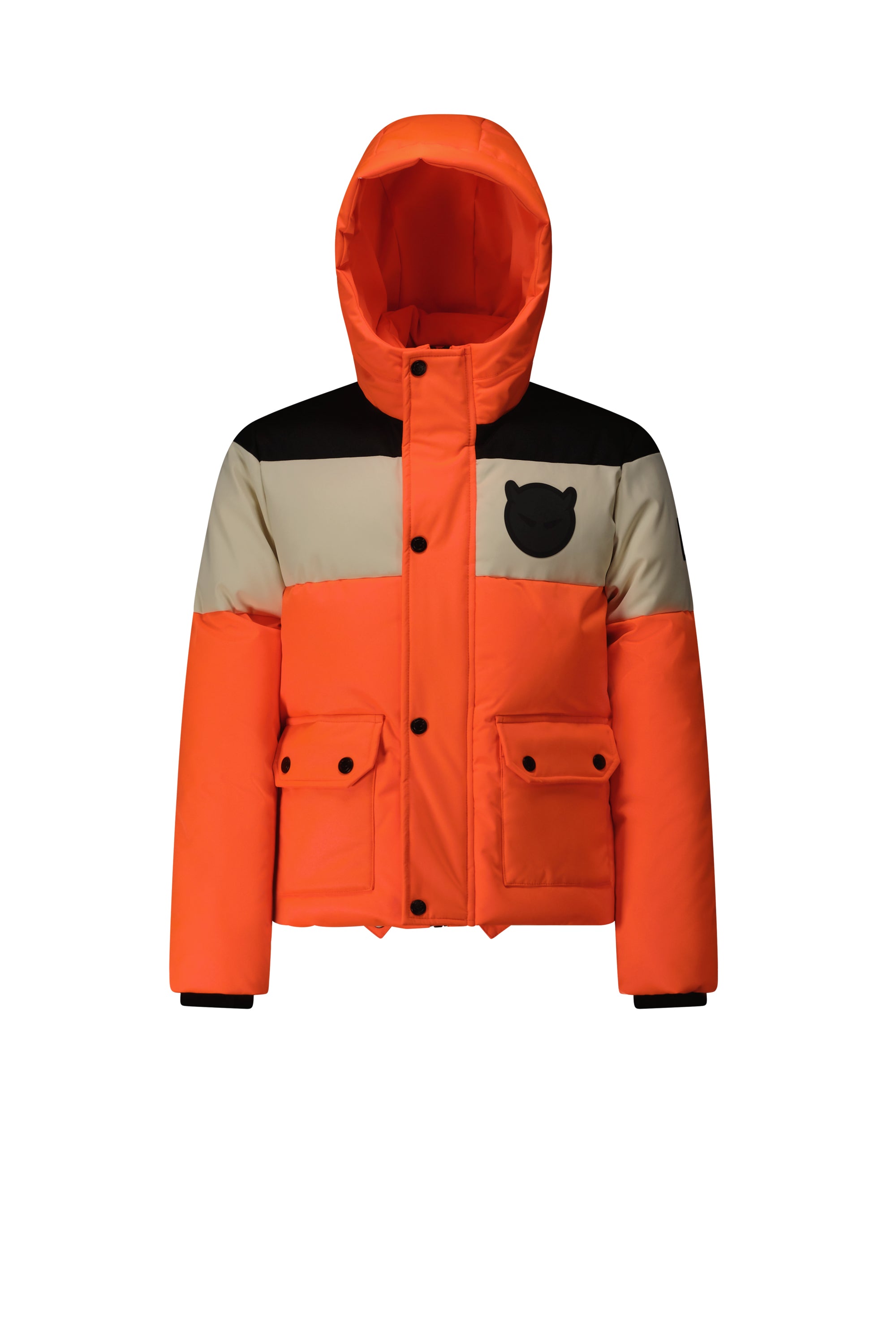 BOBB Boys Winter Jacket Colorblock Neon Orange