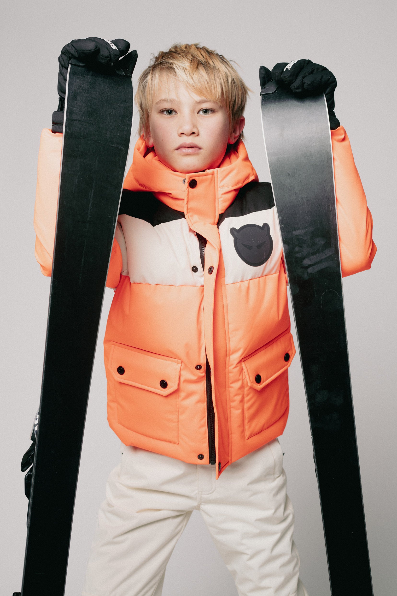 BOBB Boys Winter Jacket Colorblock Neon Orange