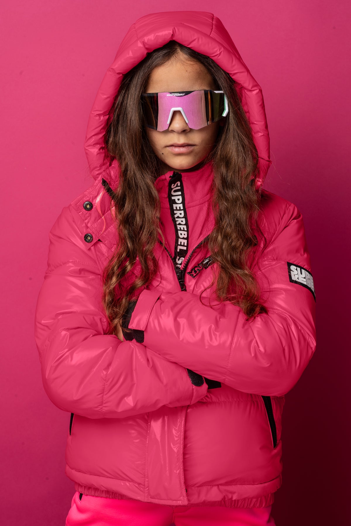 SPICY metallic hooded ski jacket