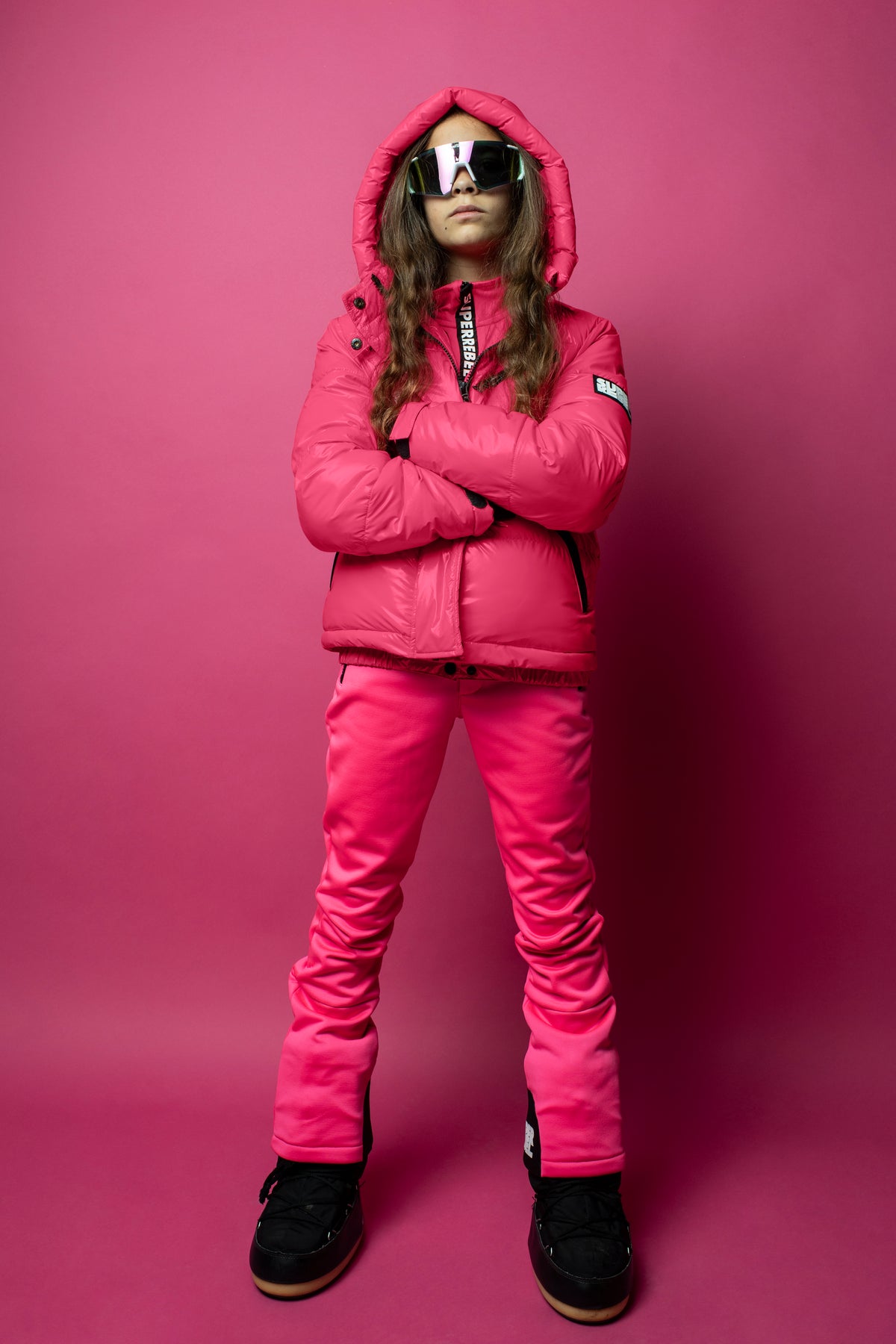 SPICY metallic hooded ski jacket