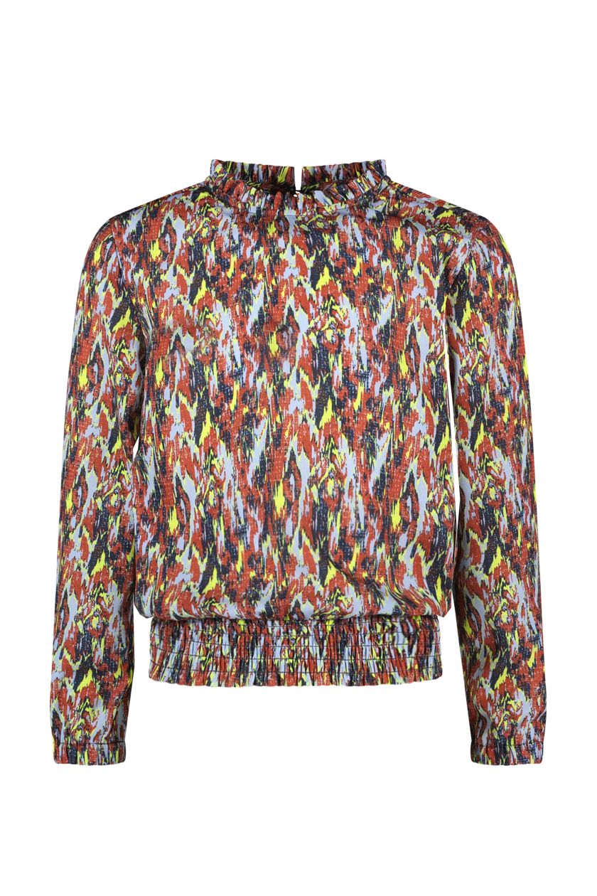 B.Nosy, blouse, geweven stof, gerecycled polyester, allover print, meisjes kleding