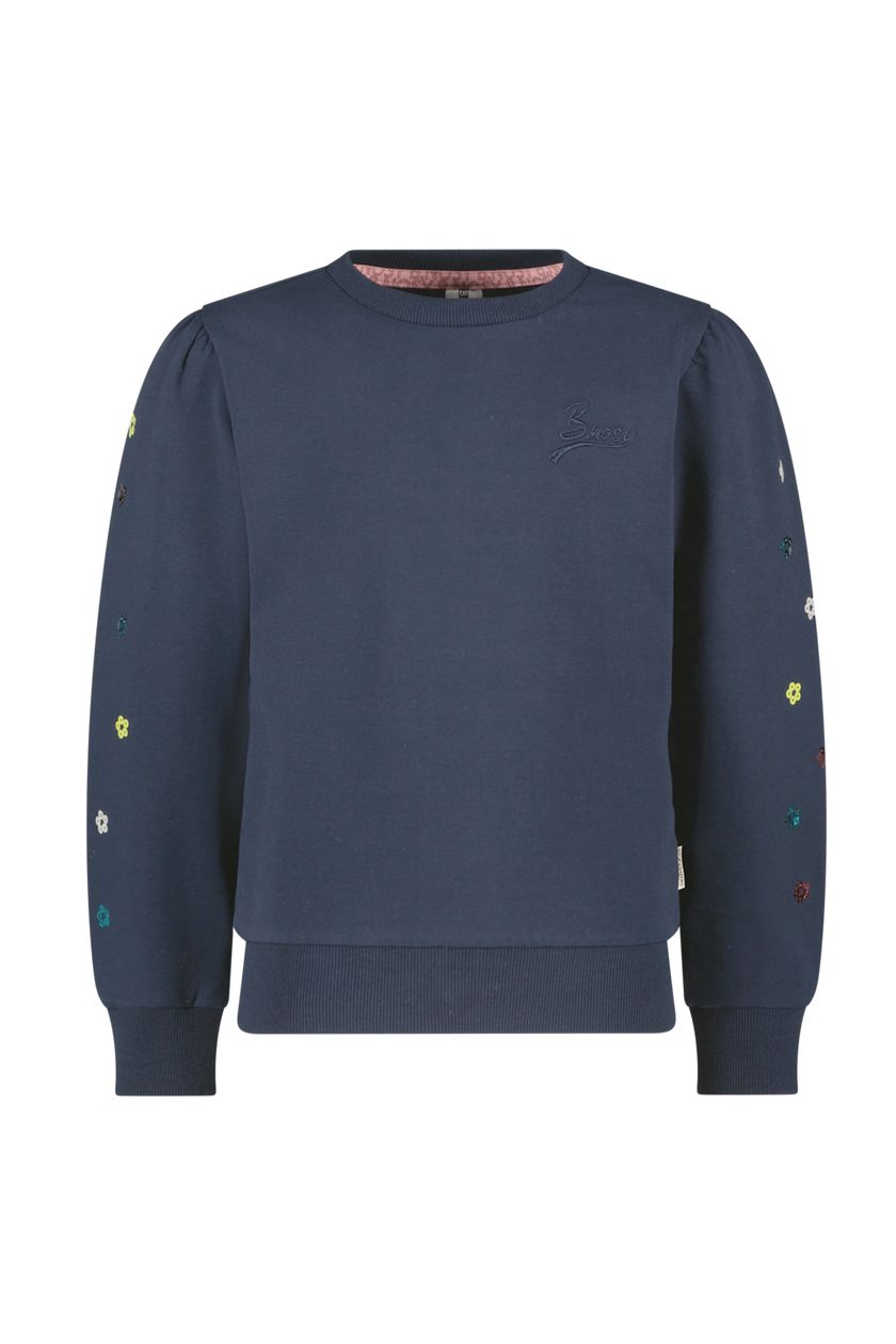 B.Nosy sweater Scottie, blauw, meisjes kleding