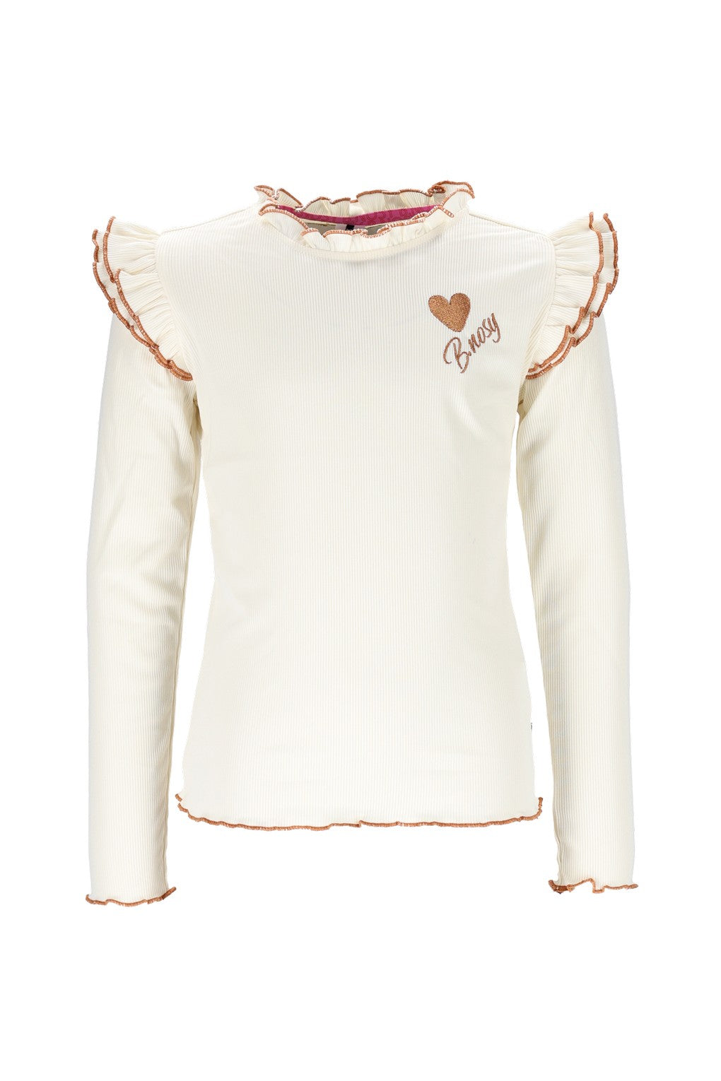 Tonya B.Nosy girls top wit ruffles ecru