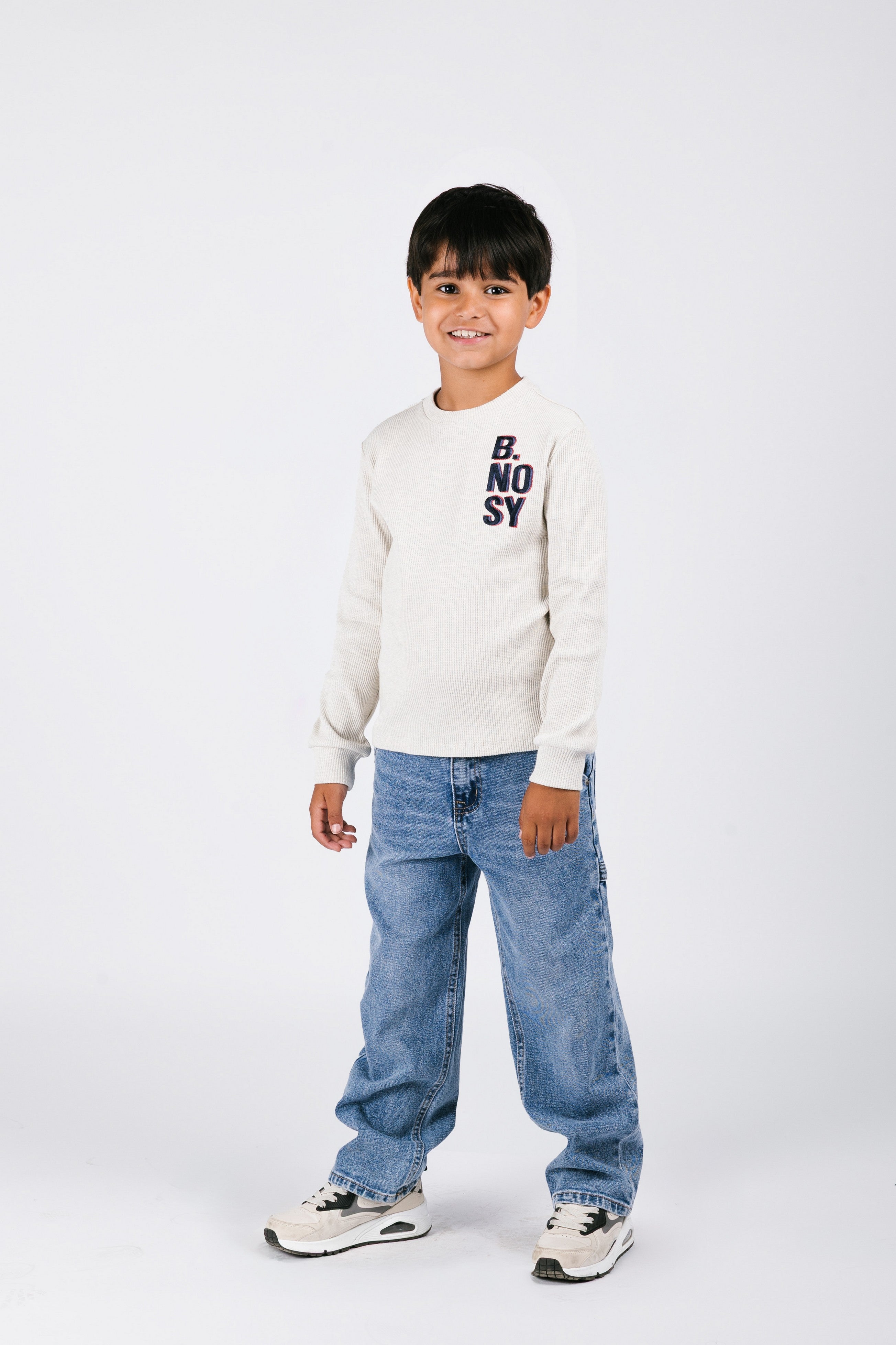 Patty B.Nosy boys cargo denim pants mid blue