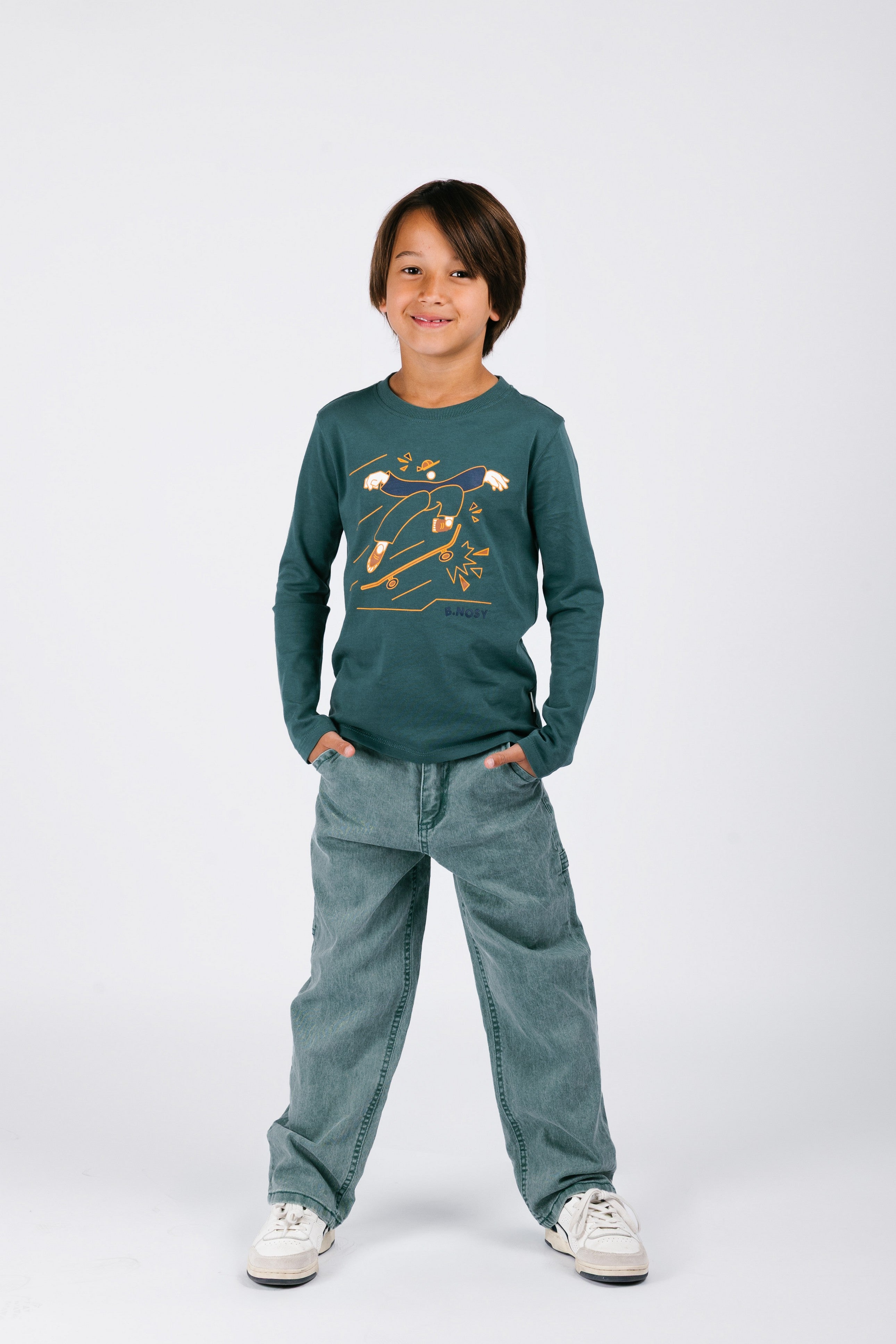 Patty B.Nosy boys cargo denim pants groen