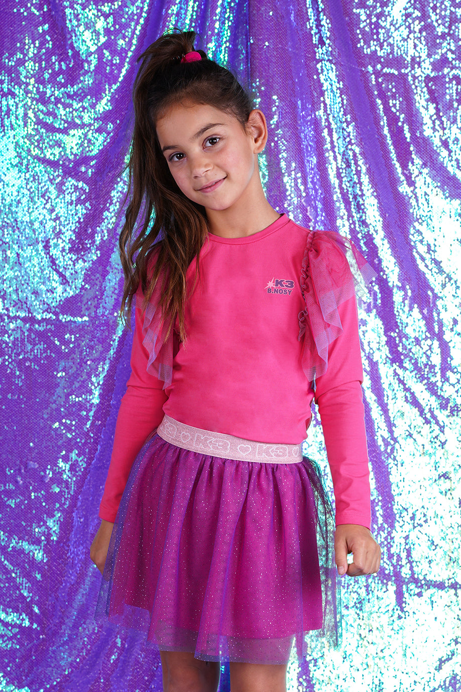 K3 River B.Nosy girls sequince mesh skirt