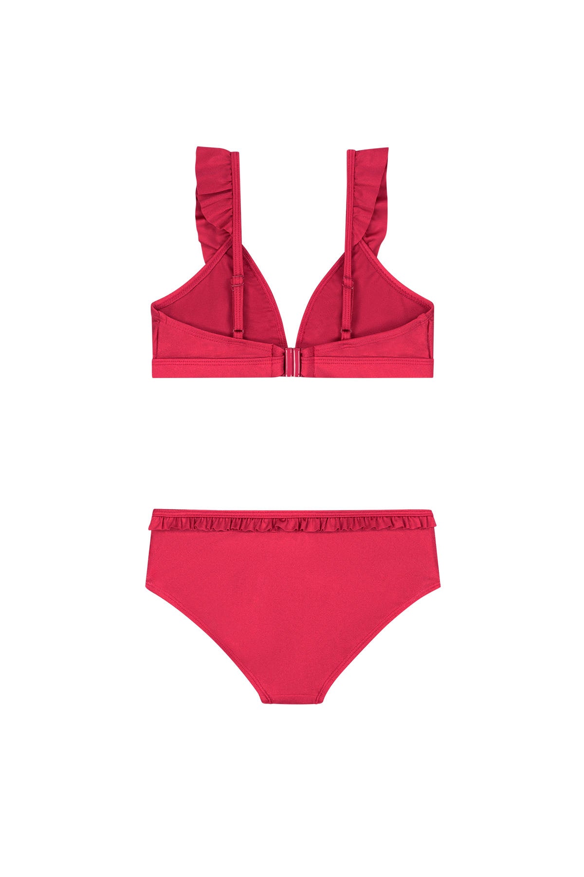 Girls BELLA bikini set shiny solid Red