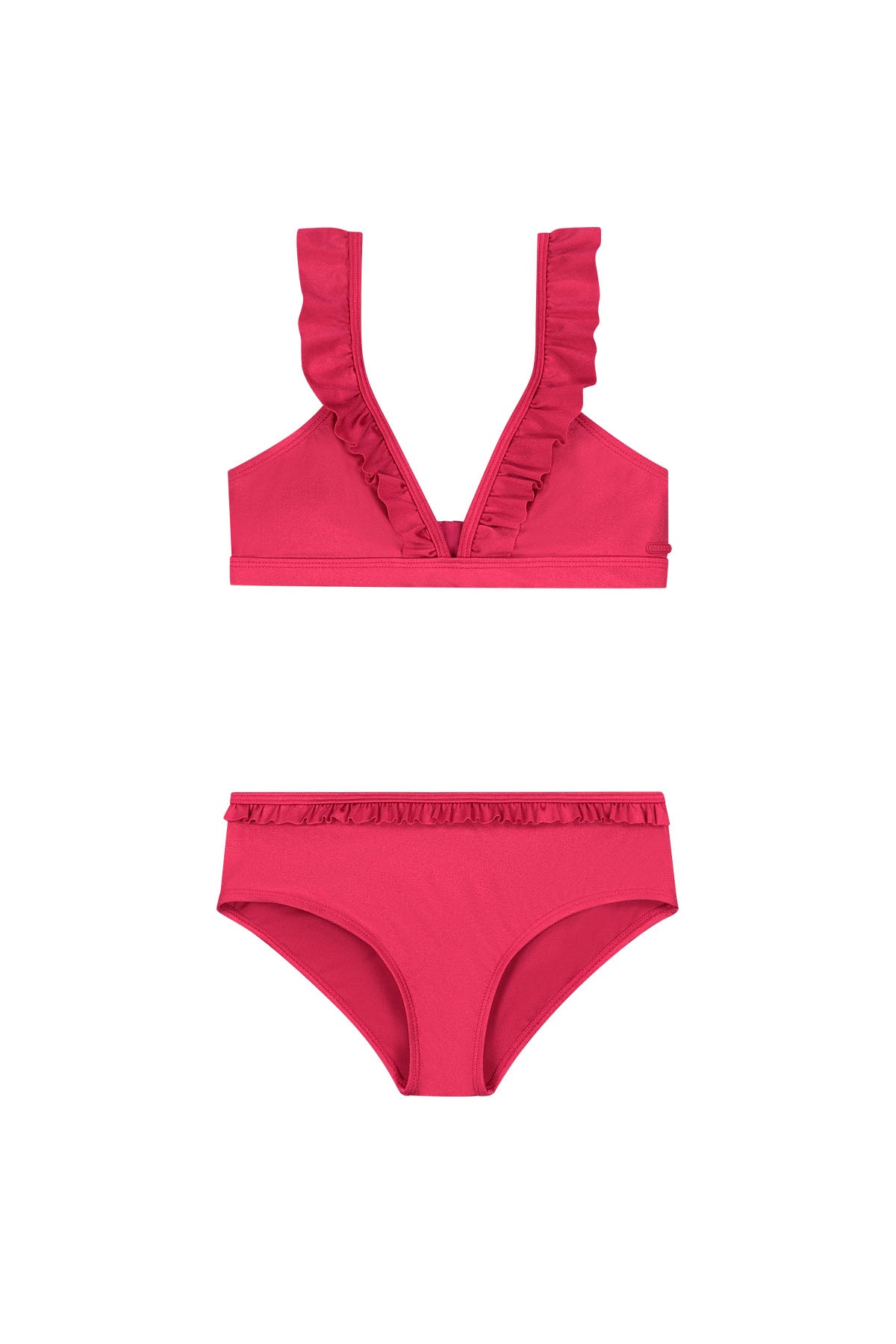 Girls BELLA bikini set shiny solid Red